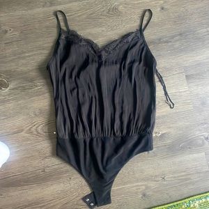 Black lace camisole bodysuit